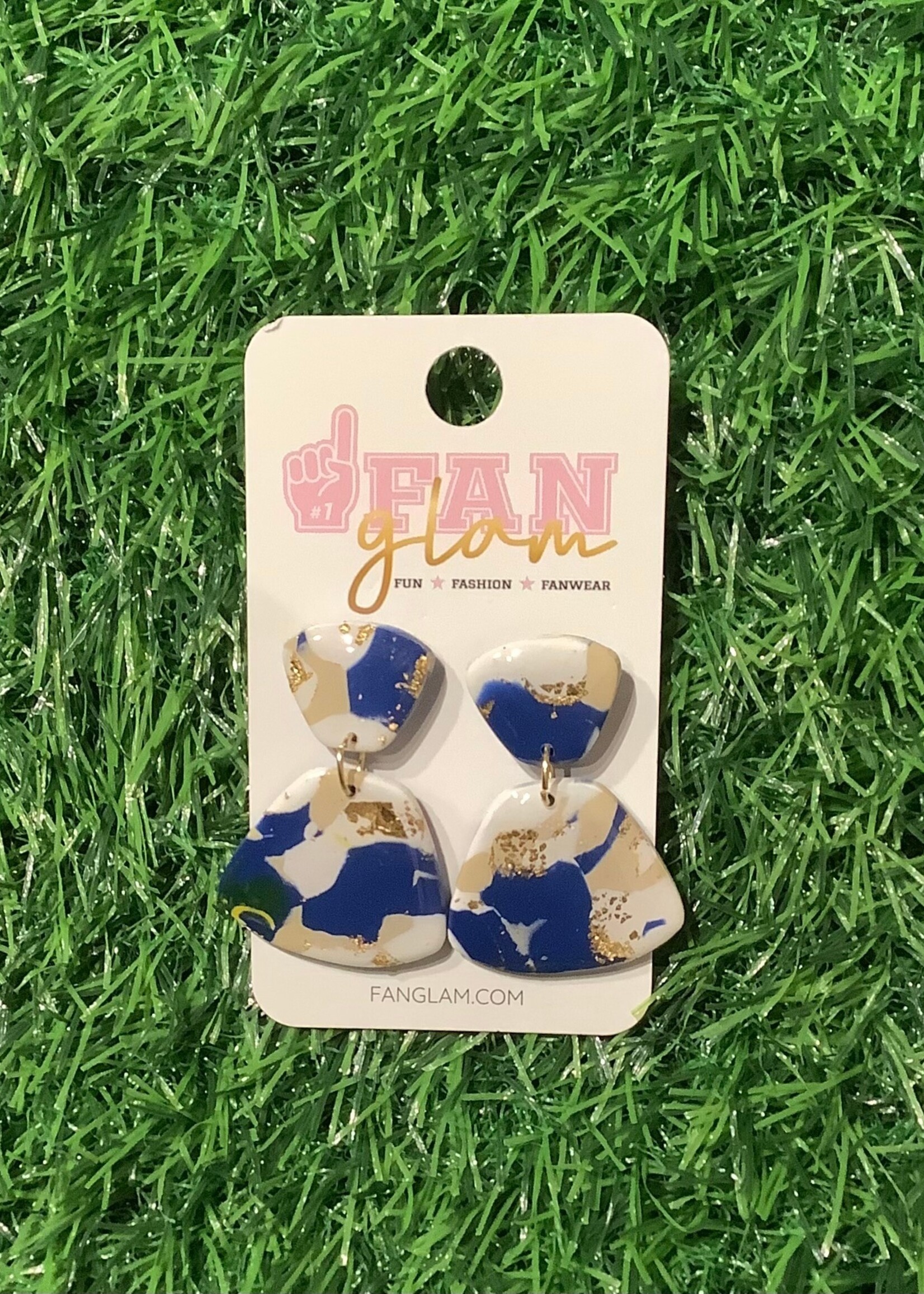 DOUBLE TRIANGLE DANGLES ACCENTED WITH GOLD FLECK