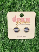 HEX STUD EARRINGS WITH GOLD ACCENT