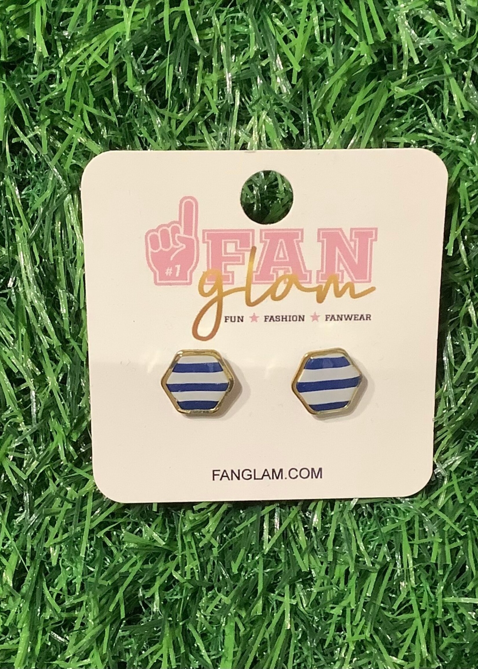 HEX STUD EARRINGS WITH GOLD ACCENT