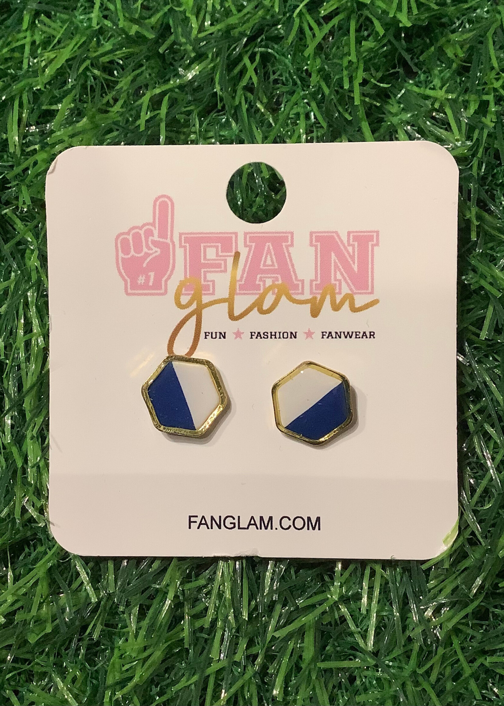 HEX STUD EARRINGS WITH GOLD ACCENT