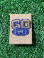 BEADED FOOTBALL GO PIN