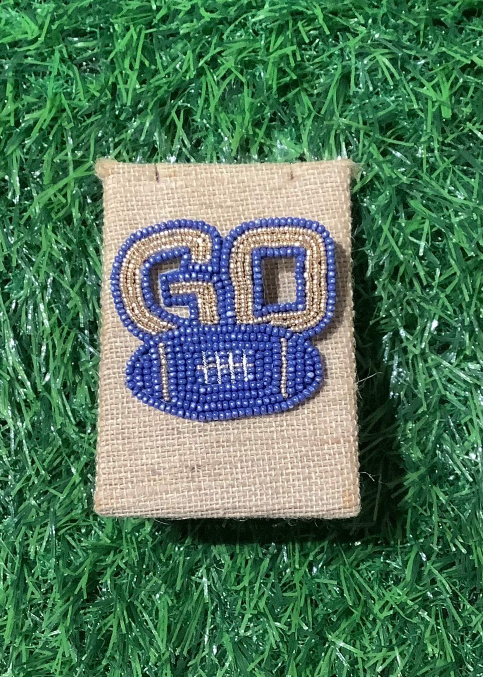 BEADED FOOTBALL GO PIN