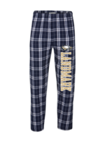 ADULT COED  NAVY FLANNEL PANT WITH LOGO DOWN LEG