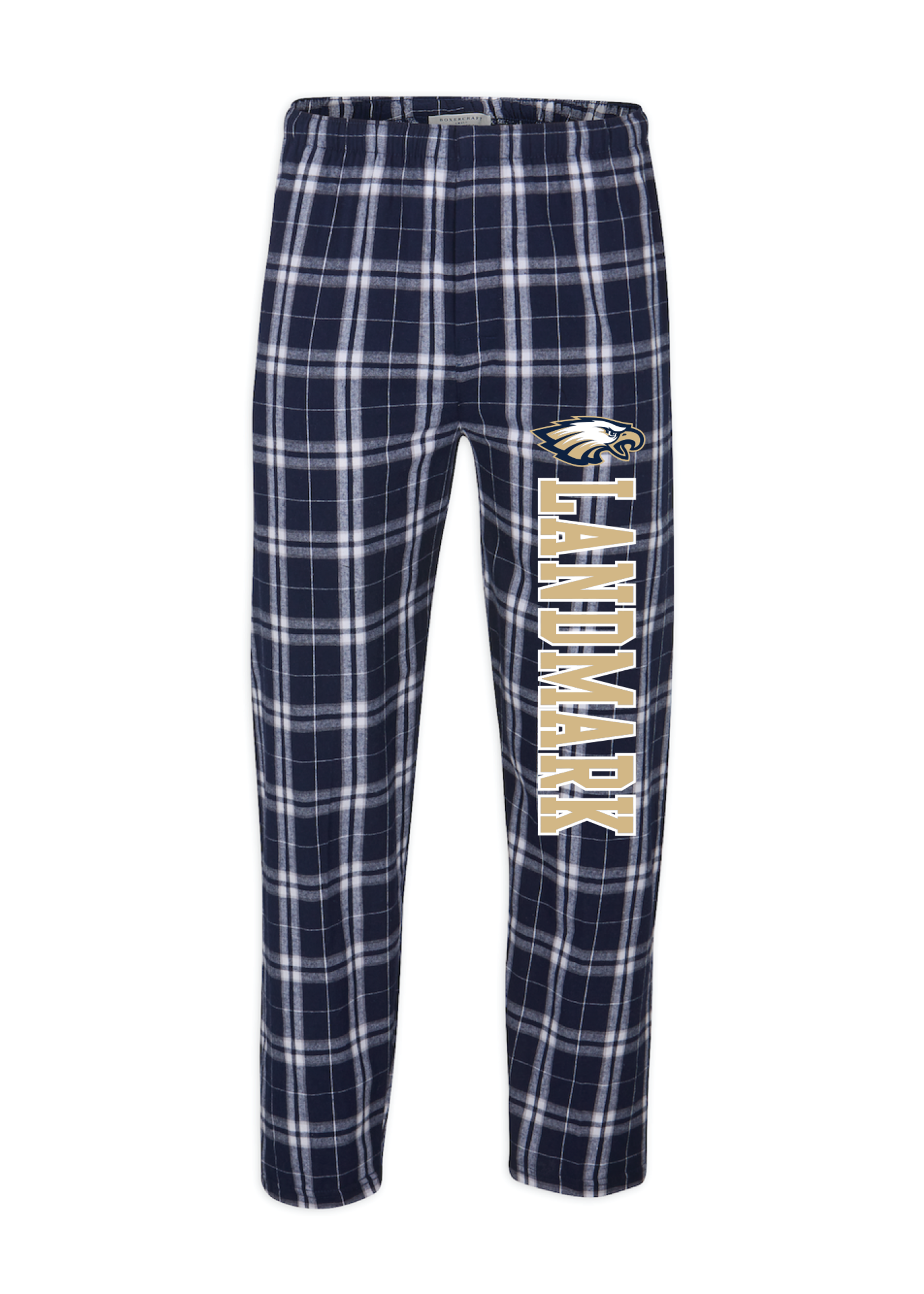 ADULT COED  NAVY FLANNEL PANT WITH LOGO DOWN LEG