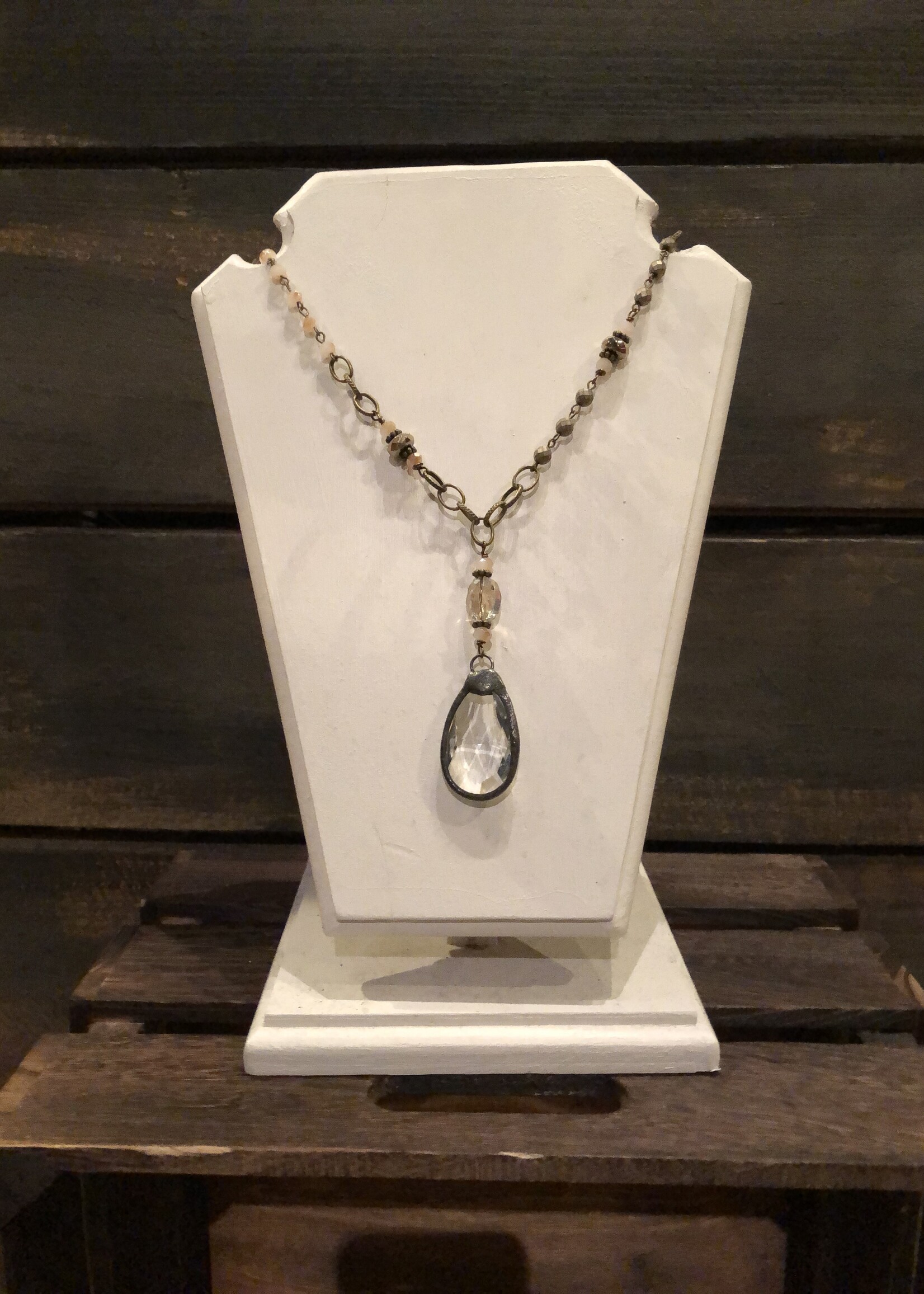 MARYNA BLACK BEAD / CRYSTAL NECKLACE