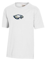 YOUTH COMFORT WASH WHITE TEE WITH SPLIT CROSS ON BACK OF TEE