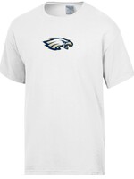 ADULT COMFORT WASH WHITE TEE WITH SPLIT CROSS ON BACK OF TEE