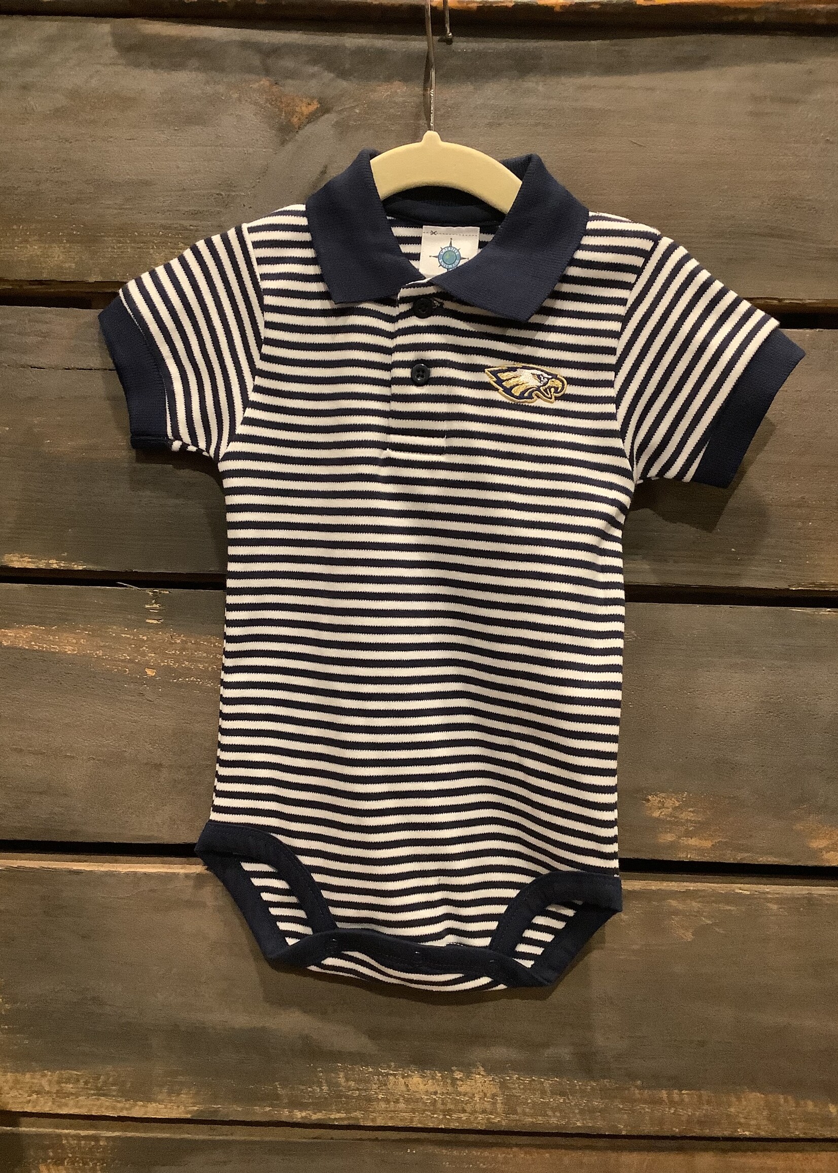 BOYS NAVY STRIPED POLO BODYSUIT