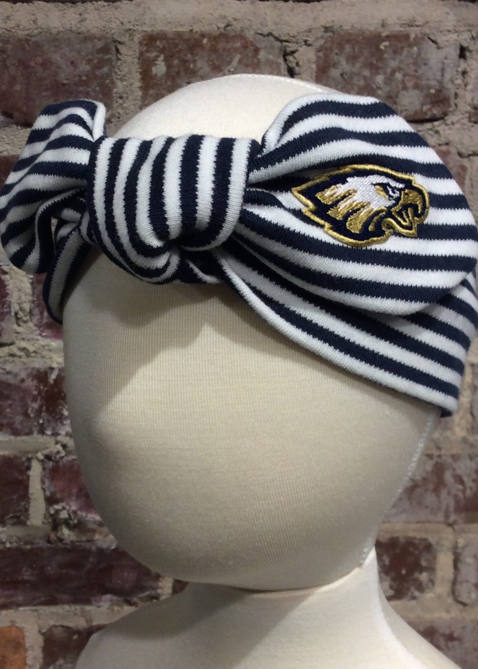 NAVY STRIPED HAIR KNOT HEADBAND