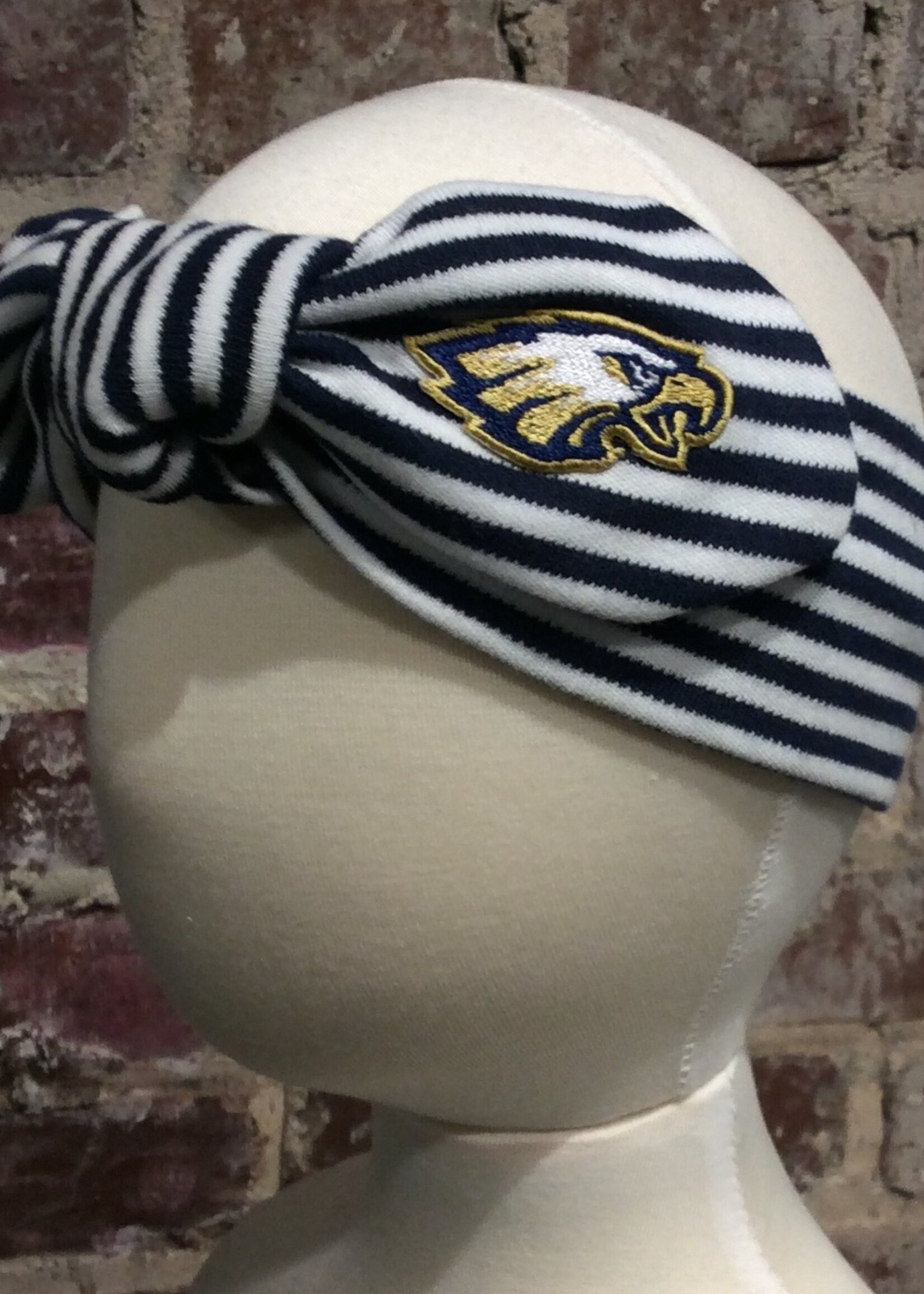NAVY STRIPED HAIR KNOT HEADBAND