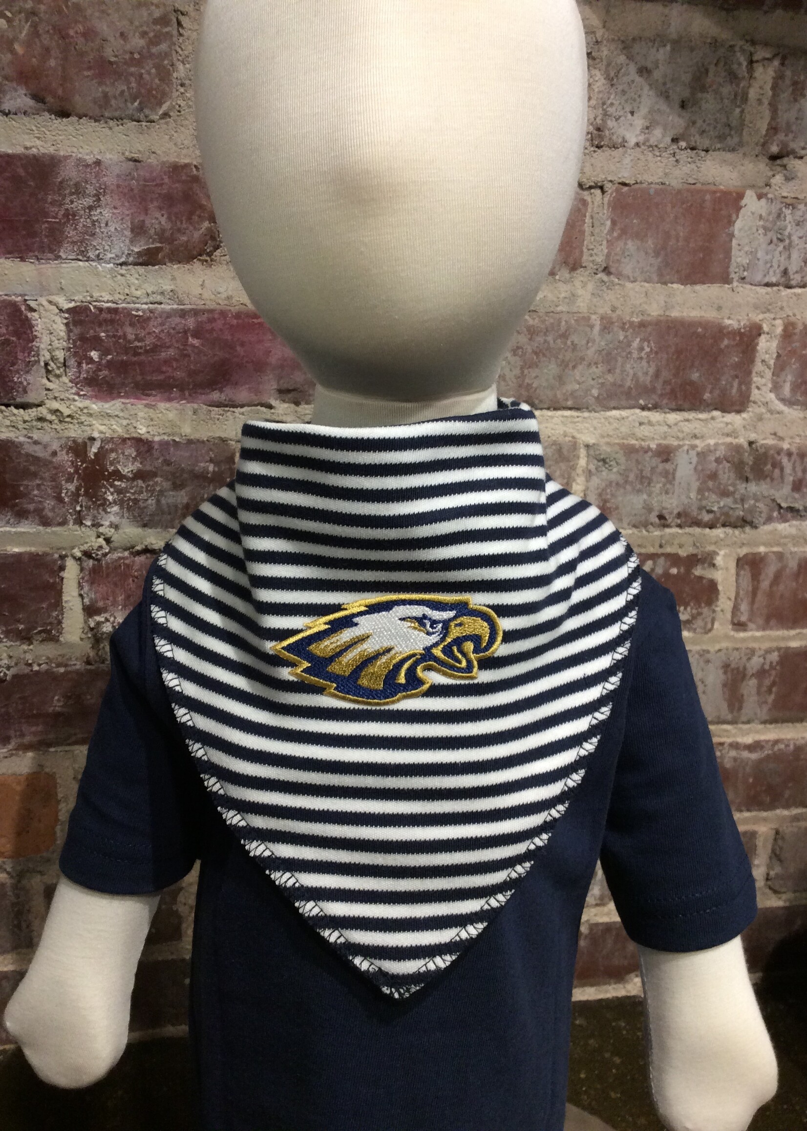NAVY STRIPED BANDANA BIB