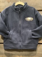 POLAR FLEECE  JACKET WITH SIDE SLIT POCKETS IN NAVY