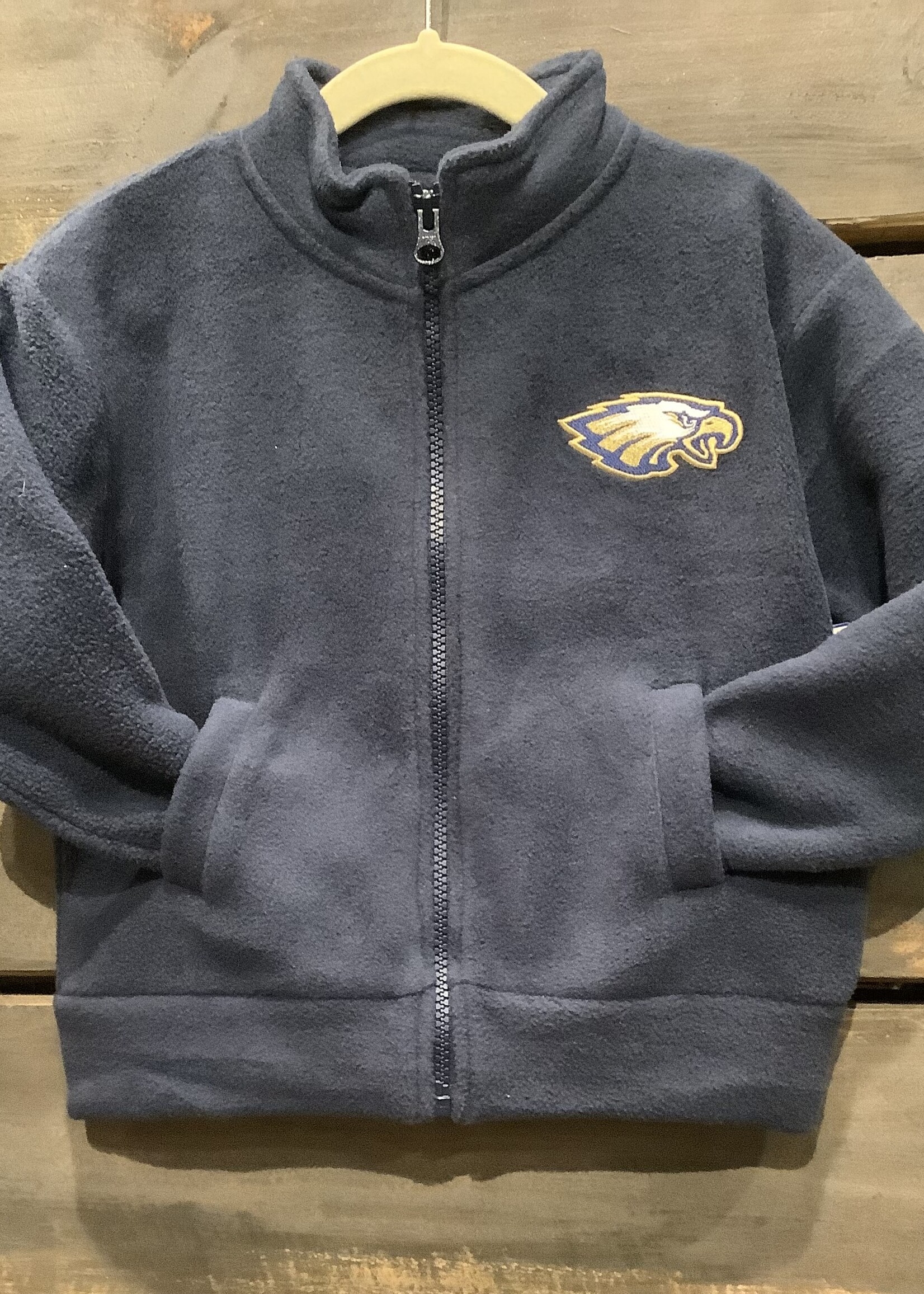 POLAR FLEECE  JACKET WITH SIDE SLIT POCKETS IN NAVY