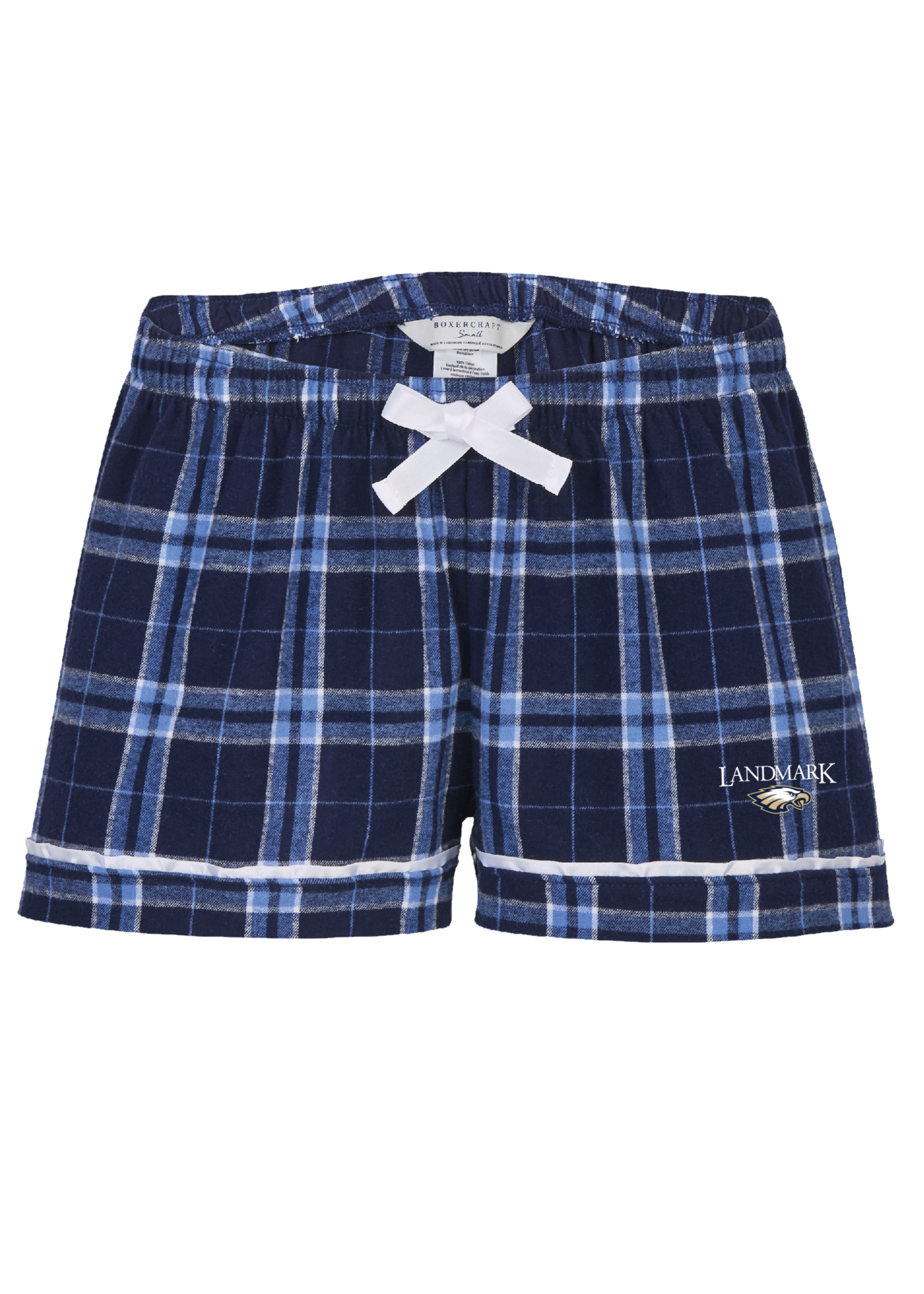 LADIES NAVY/BLUE FLANNEL PLAID SHORT
