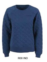 LADIES QUILTED CREW WITH TONAL EMBROIDERY ON LEFT CHEST