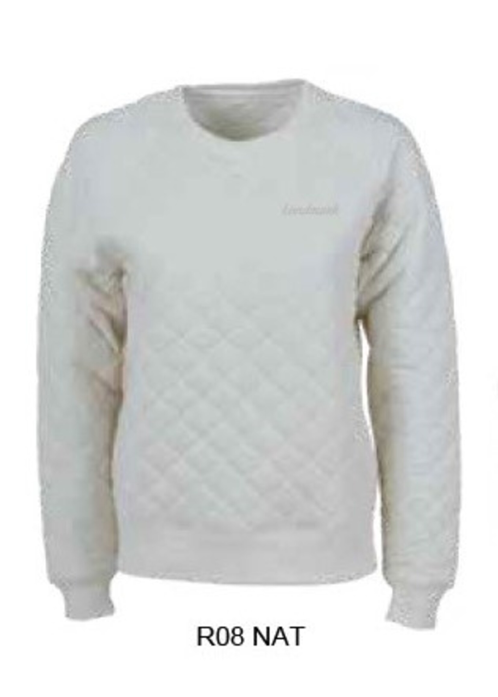 LADIES QUILTED CREW WITH TONAL EMBROIDERY ON LEFT CHEST