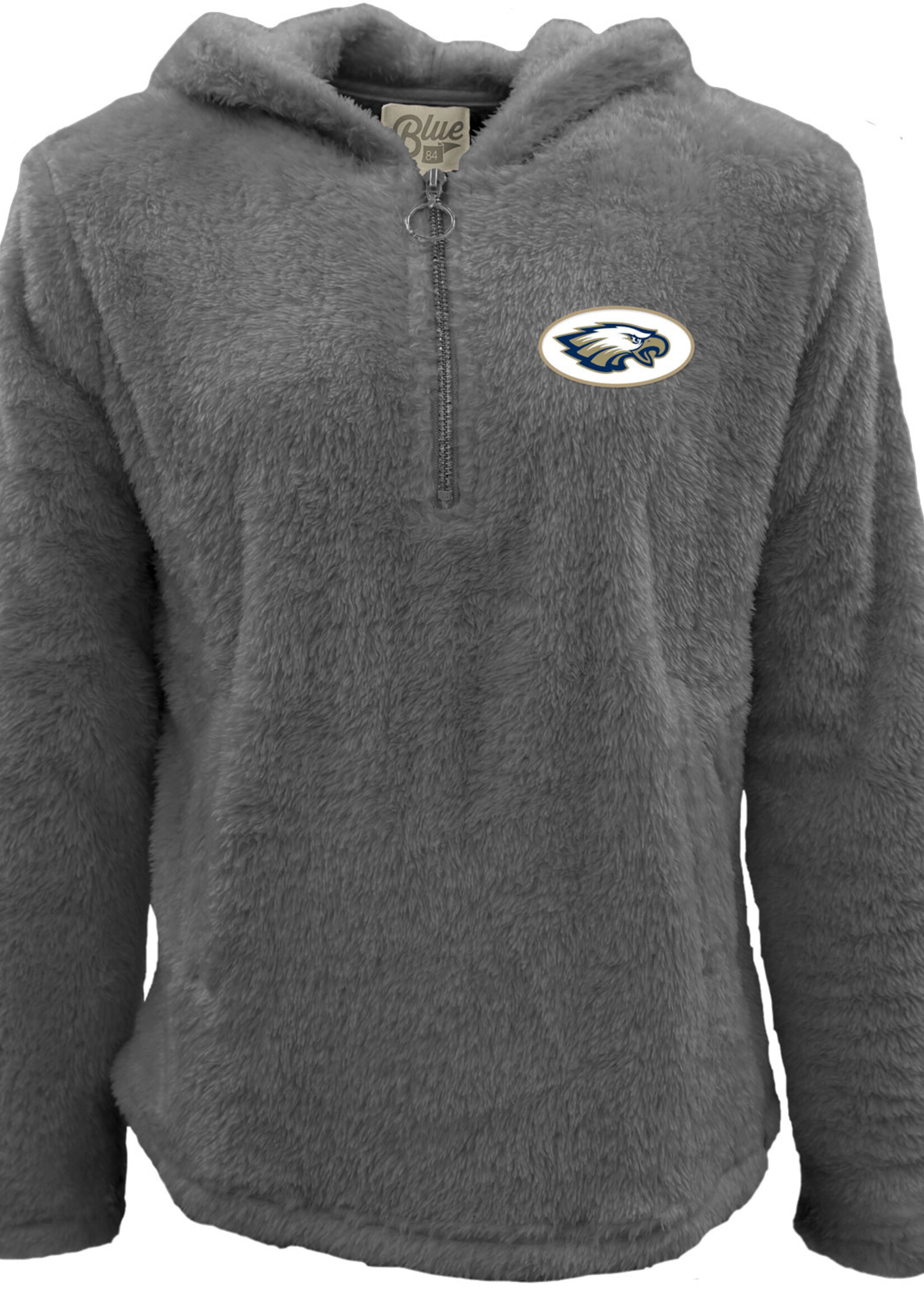 LADIES SHERPA 1/4 ZIP HOODIE WITH SIDE POCKETS