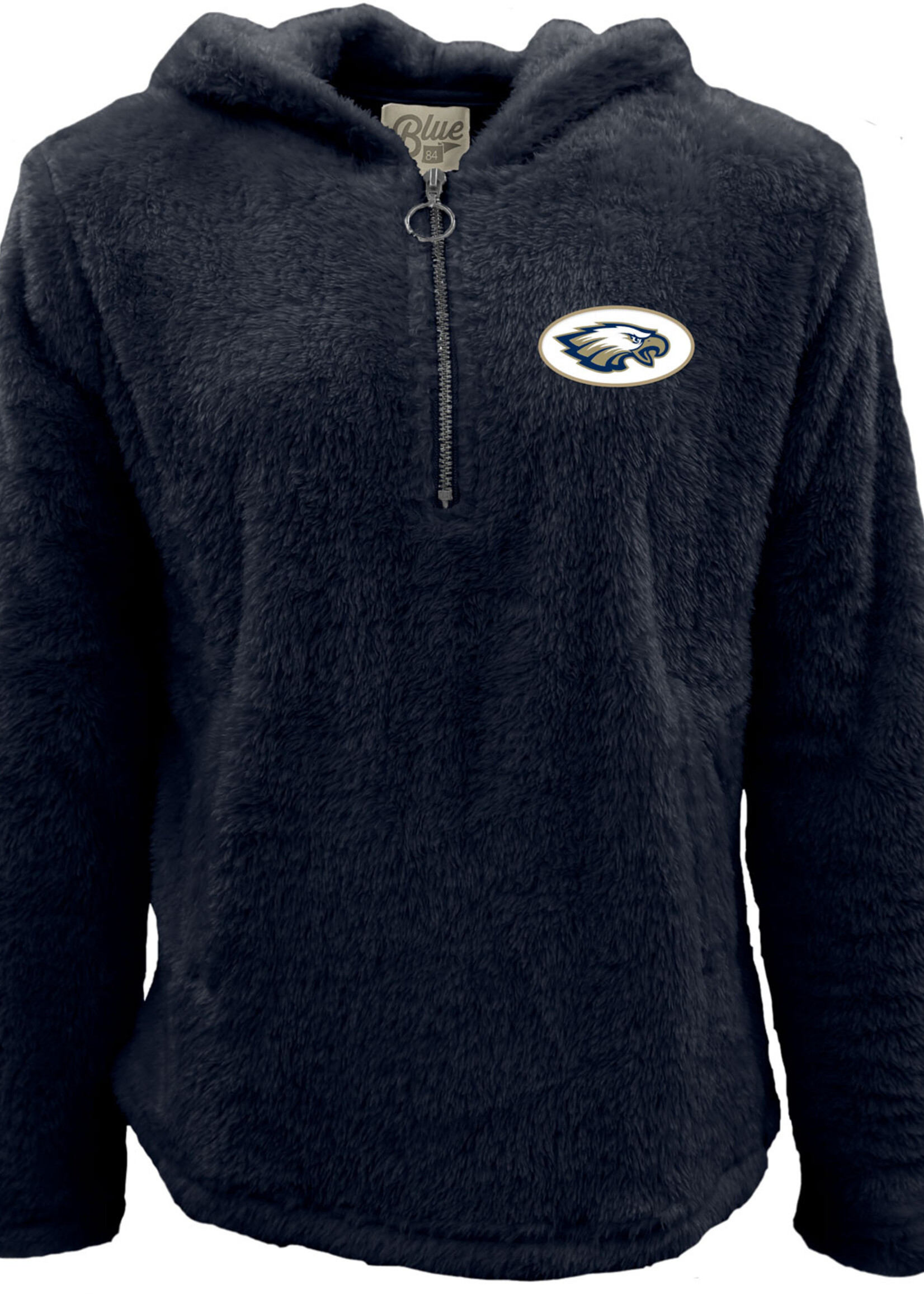 LADIES SHERPA 1/4 ZIP HOODIE WITH SIDE POCKETS