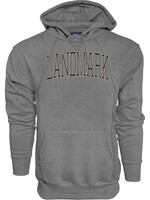 MEN'S GUNMETAL SANDED FLEECE HOODIE WITH APPLIQUE FRONT