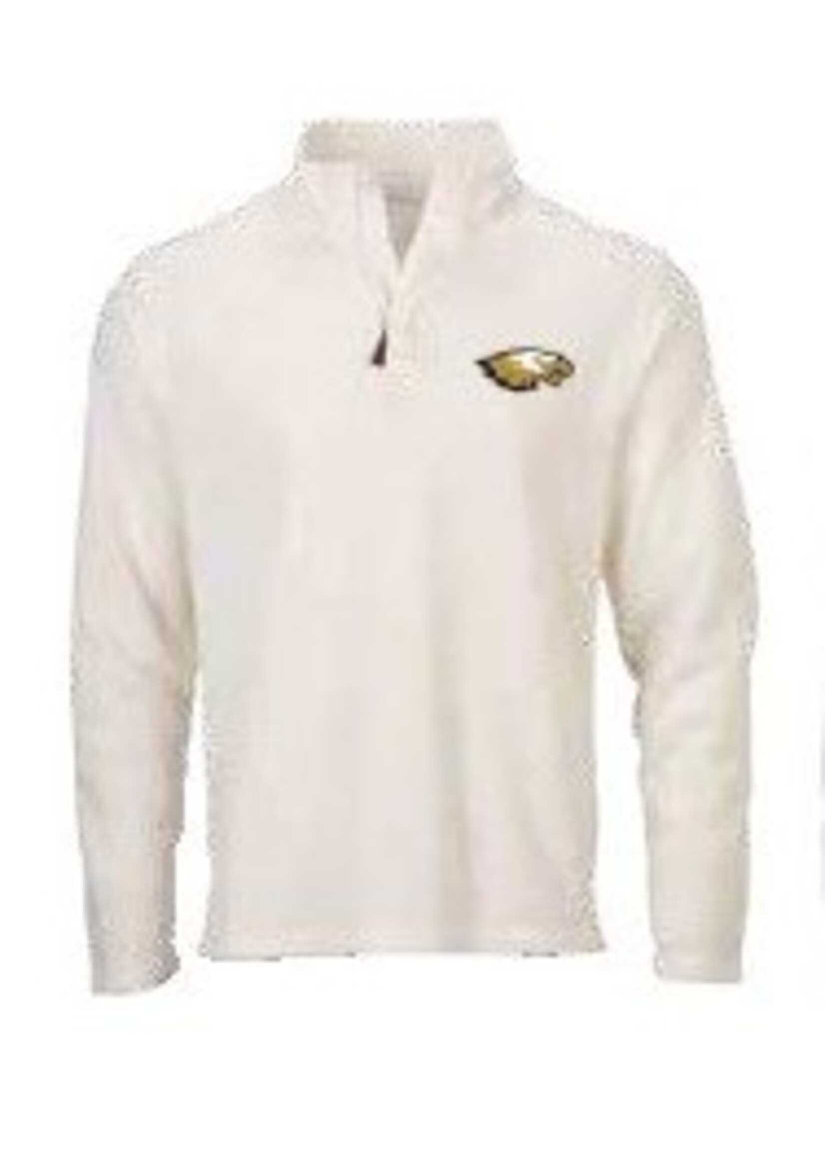 MEN'S SULLIVAN QT ZIP WITH LEATHER ZIPPER AND QULT ACCENT  ADORNED WITH LOGO ON THE LEFT CHEST