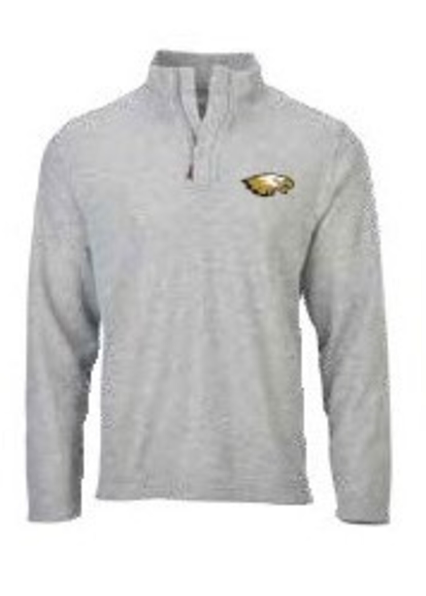 MEN'S SULLIVAN QT ZIP WITH LEATHER ZIPPER AND QULT ACCENT  ADORNED WITH LOGO ON THE LEFT CHEST