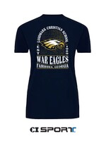 ADULT TRI BLEND SHORT SLEEVE TEE WITH BACK AND FRONT SCREEN PRINT