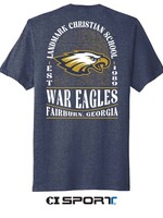 YOUTH TRI BLEND SHORT SLEEVE TEE WITH BACK AND FRONT SCREEN PRINT