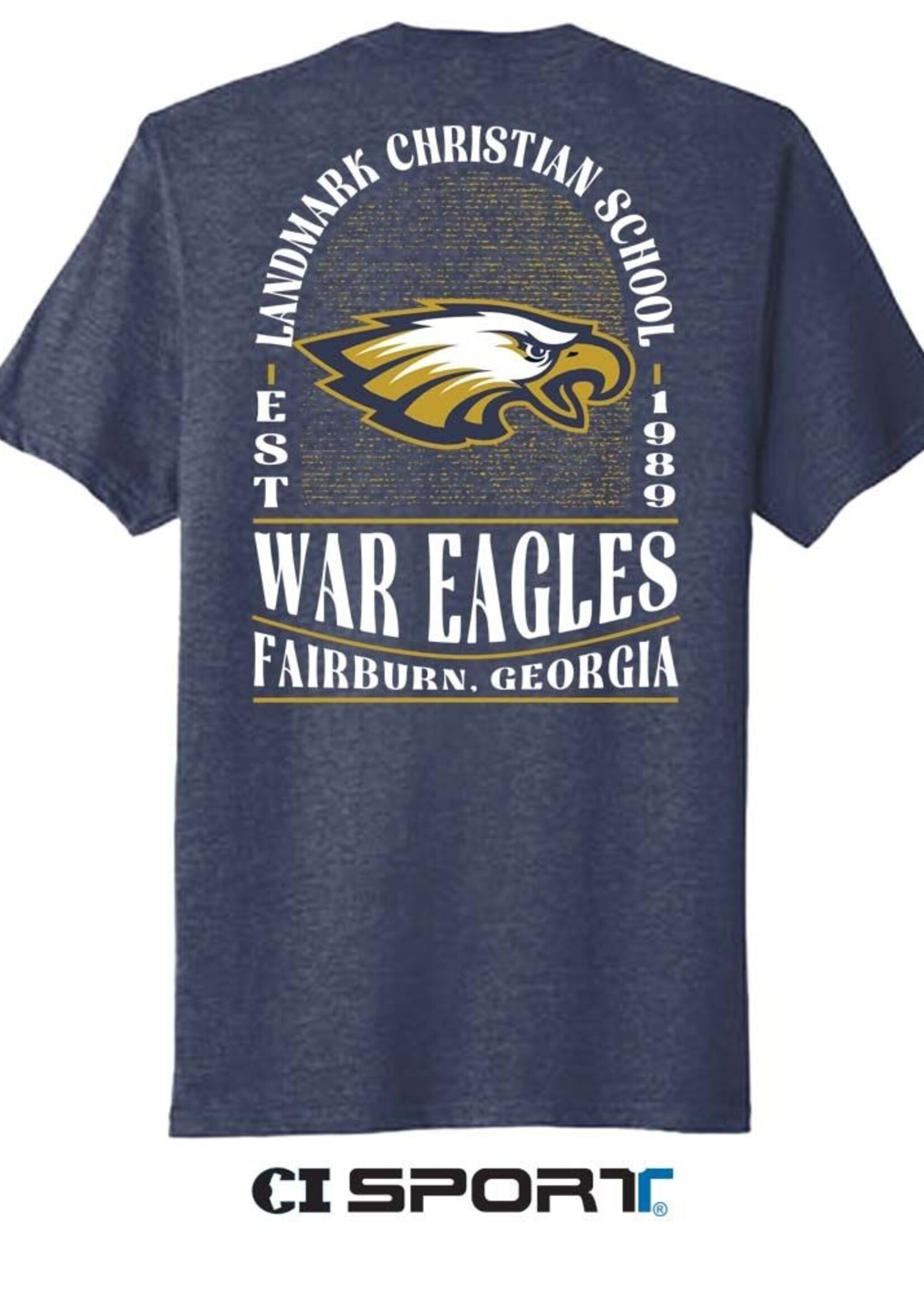 YOUTH TRI BLEND SHORT SLEEVE TEE WITH BACK AND FRONT SCREEN PRINT