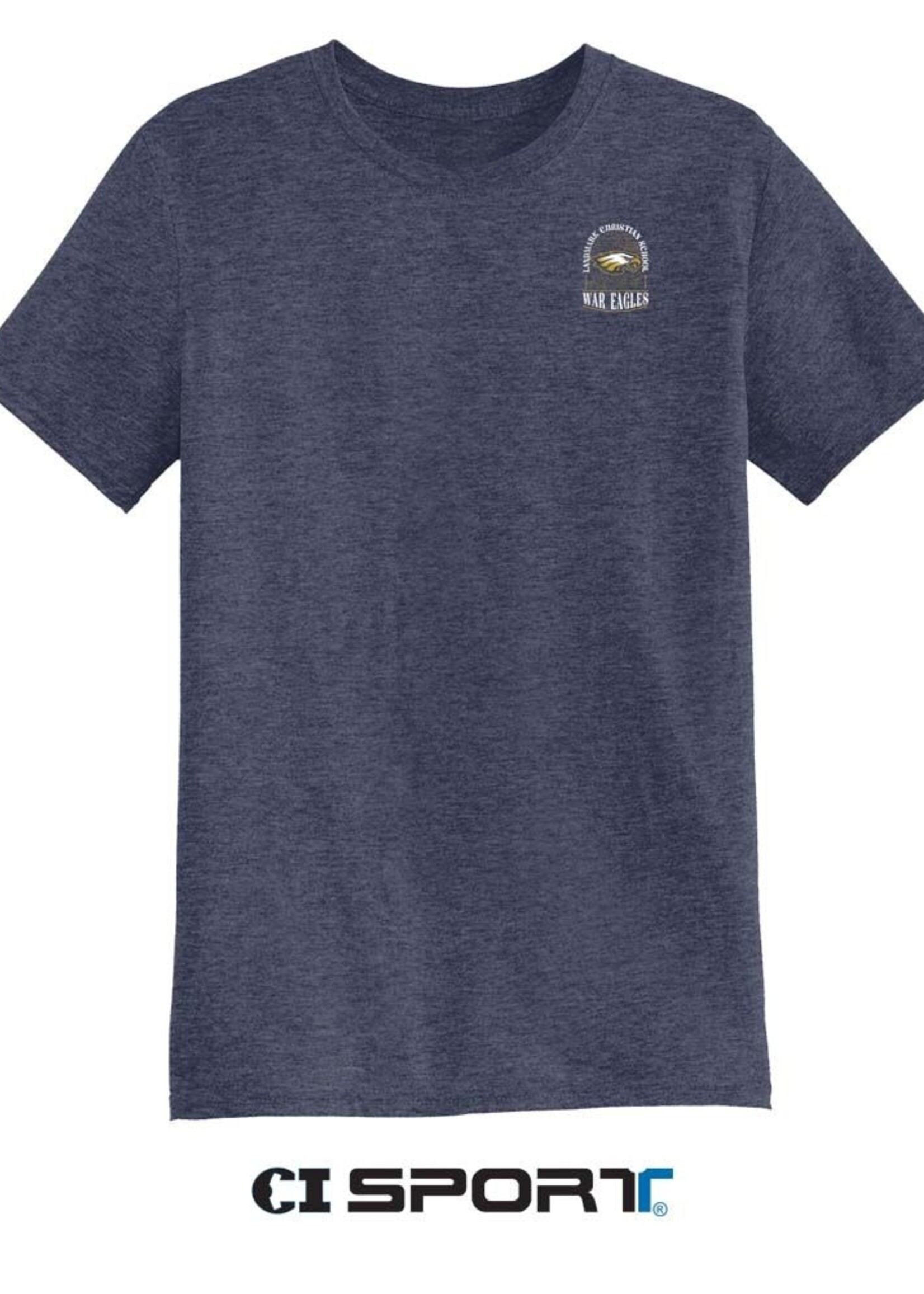 YOUTH TRI BLEND SHORT SLEEVE TEE WITH BACK AND FRONT SCREEN PRINT