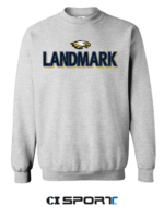 CLASSIC HEATHER GREY 9 OZ CREW WITH EMBROIDERY FRONT