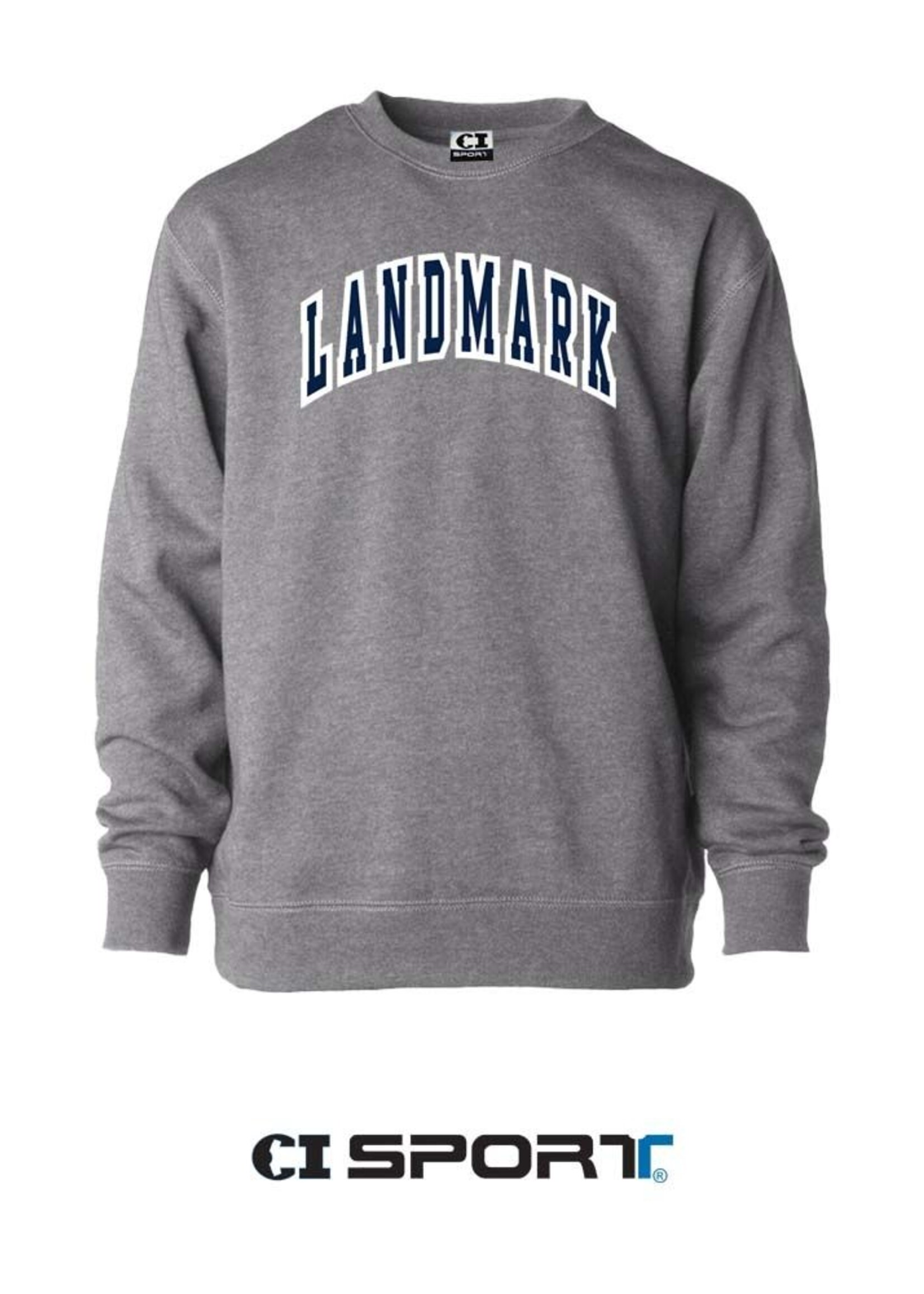 YOUTH LIGHTWEIGHT CREW IN NICKEL WITH EMBROIDERY FRONT