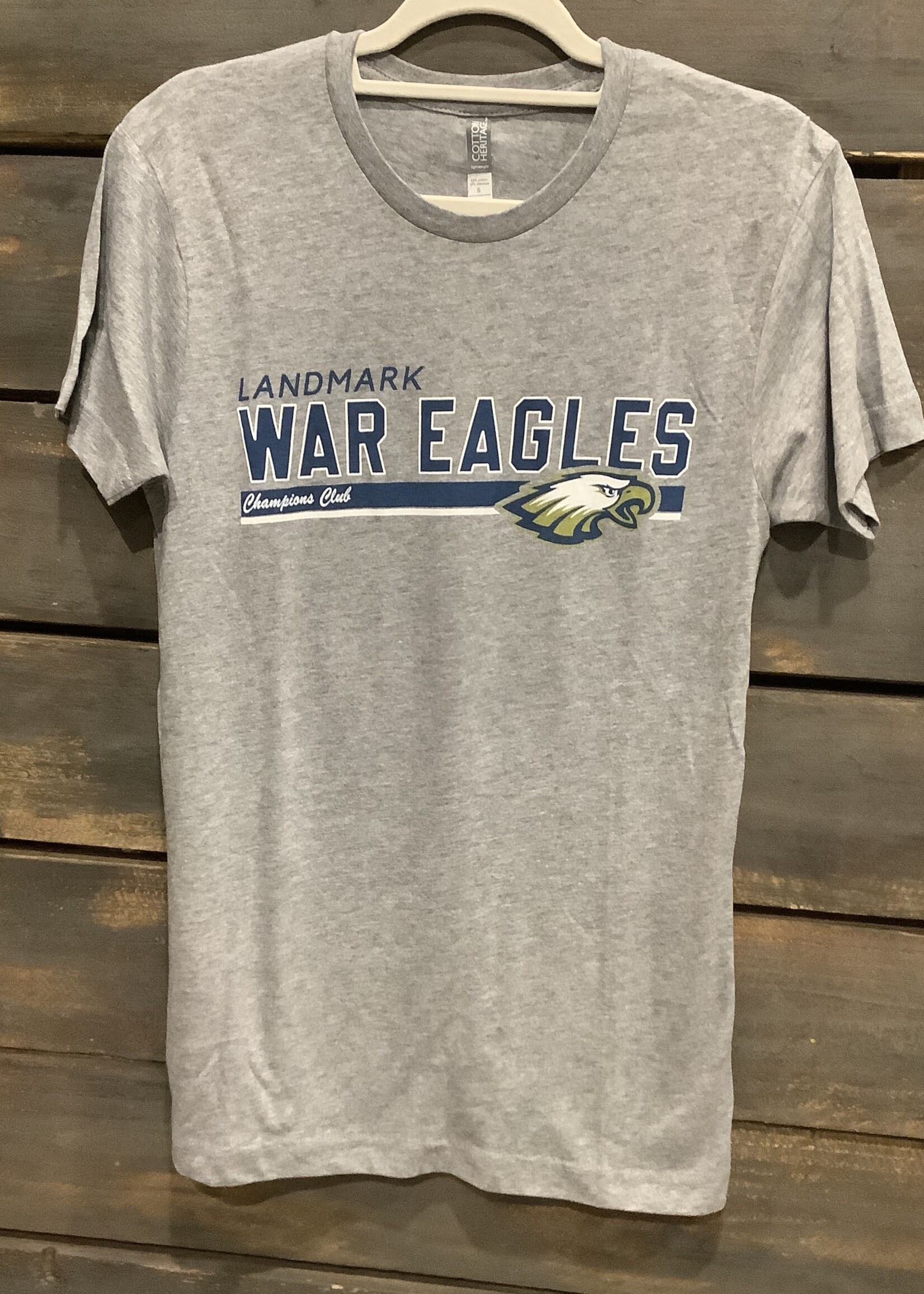 ADULT GREY SHORT SLEEVE T-SHIRT WITH CHAMPIONS CLUB SCREEN PRINT