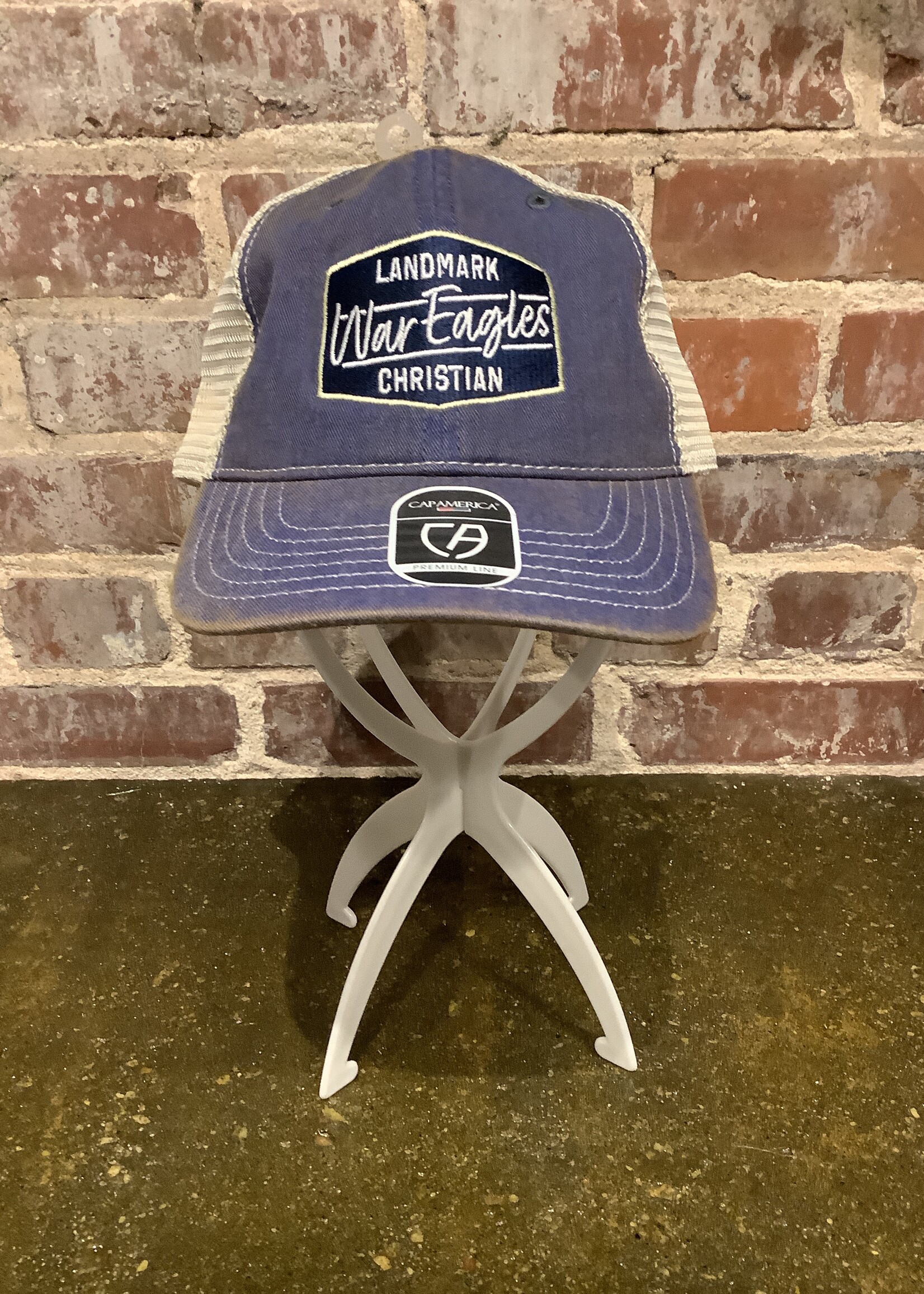 STONE WASH BLUE ADJUSTABLE TRUCKER HAT