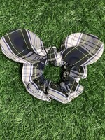 PLAID SCRUNCHIE WITH KNOTTED BOW