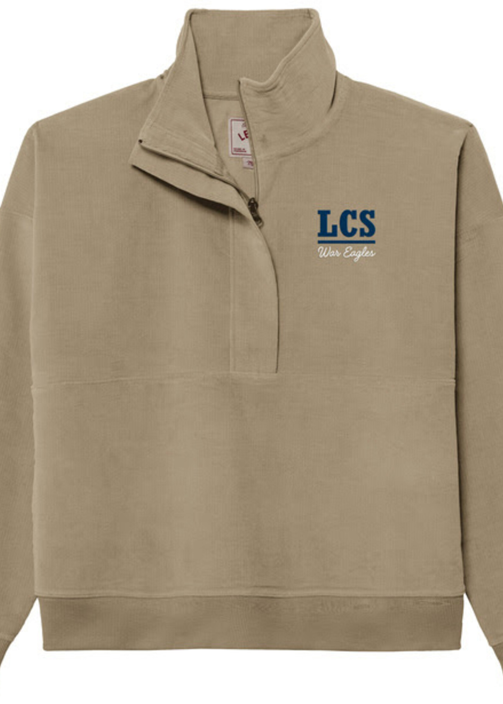 WOMENS CORD HALF ZIP WITH POCKETS AND EMBROIDERY LOGO