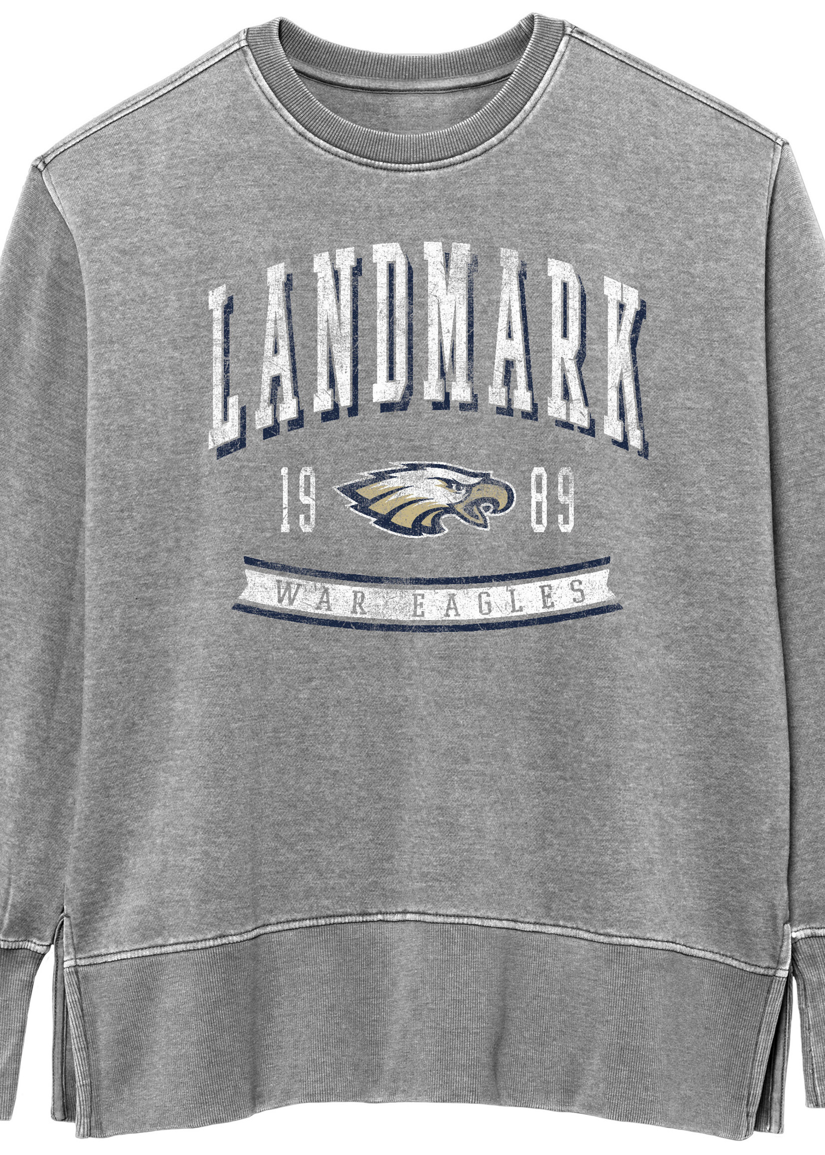 LADIES WEATHERED FLEECE CREW WITH OVERSIZE RIB