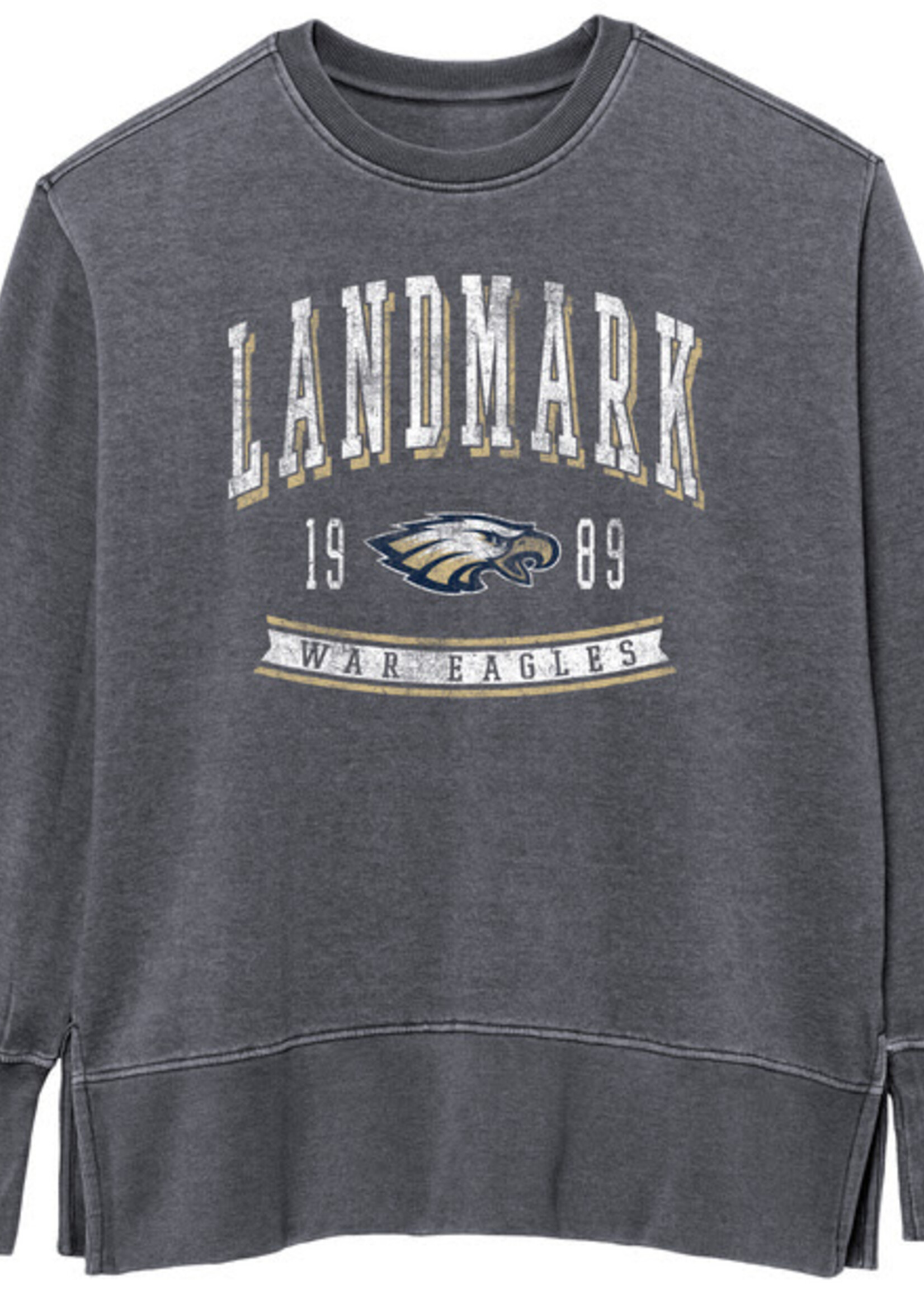 LADIES WEATHERED FLEECE CREW WITH OVERSIZE RIB