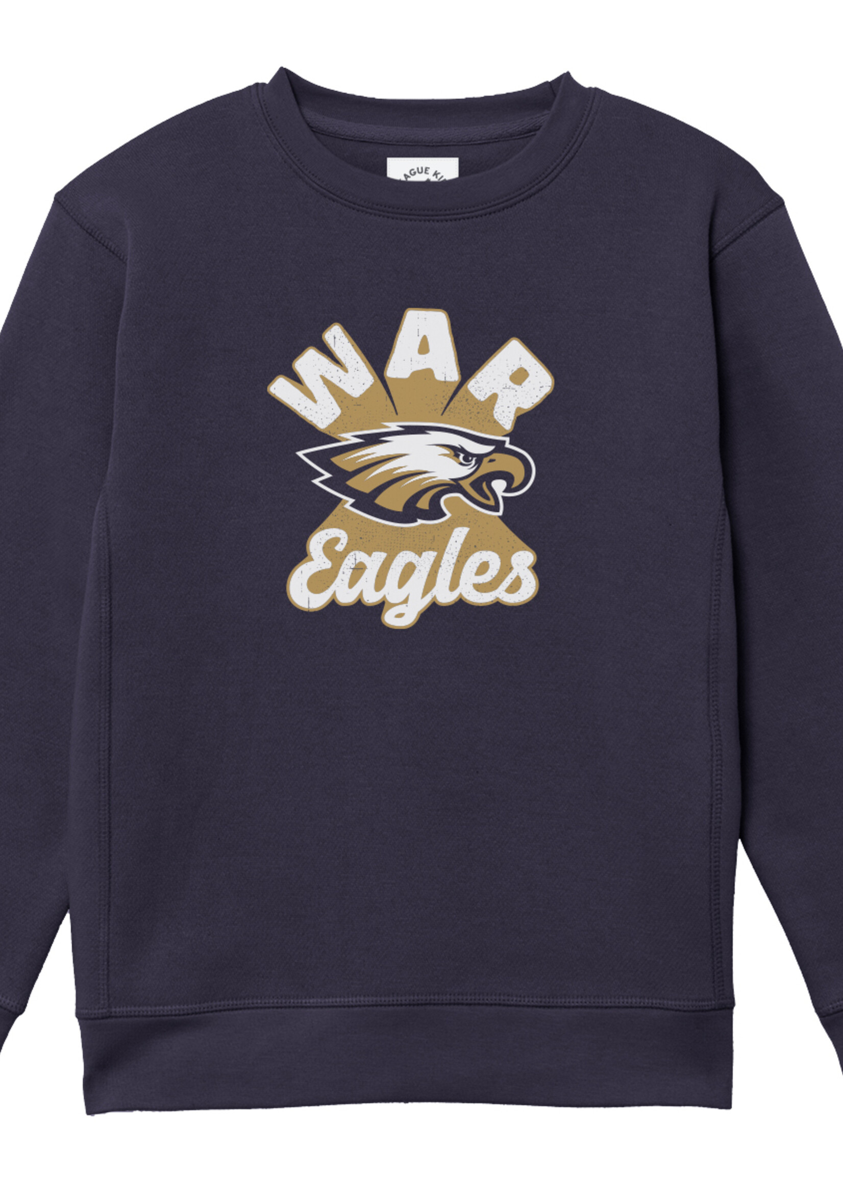 L2 ESSENTIAL FLEECE YOUTH CREW IN NAVY WITH SCREEN PRINT