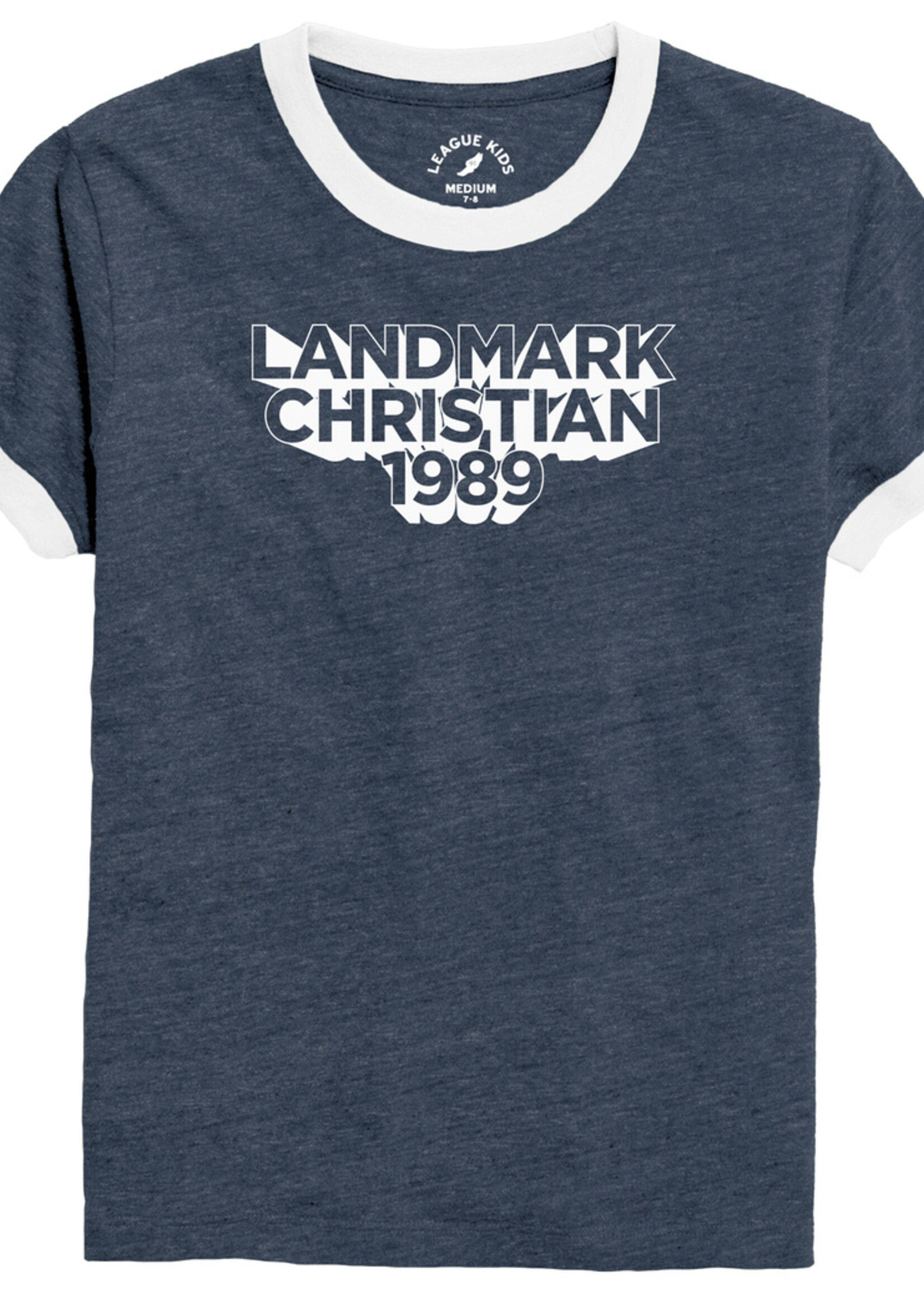 YOUTH SHORT SLEEVE RINGER TEE WITH SCREEN PRINT CHEST