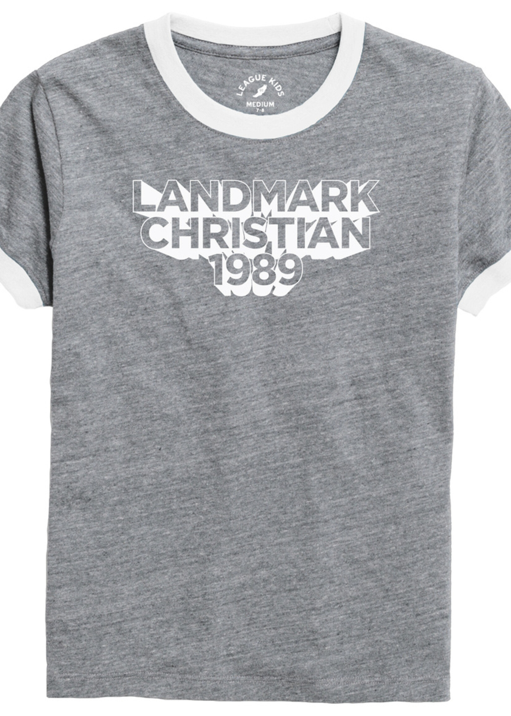 YOUTH SHORT SLEEVE RINGER TEE WITH SCREEN PRINT CHEST