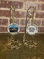 WHITE PORCELAIN LANDMARK ORNAMENT WITH GOLD ACCENT