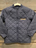 YOUTH NAVY PUFFER JACKET WITH EMBROIDERY LEFT CHEST