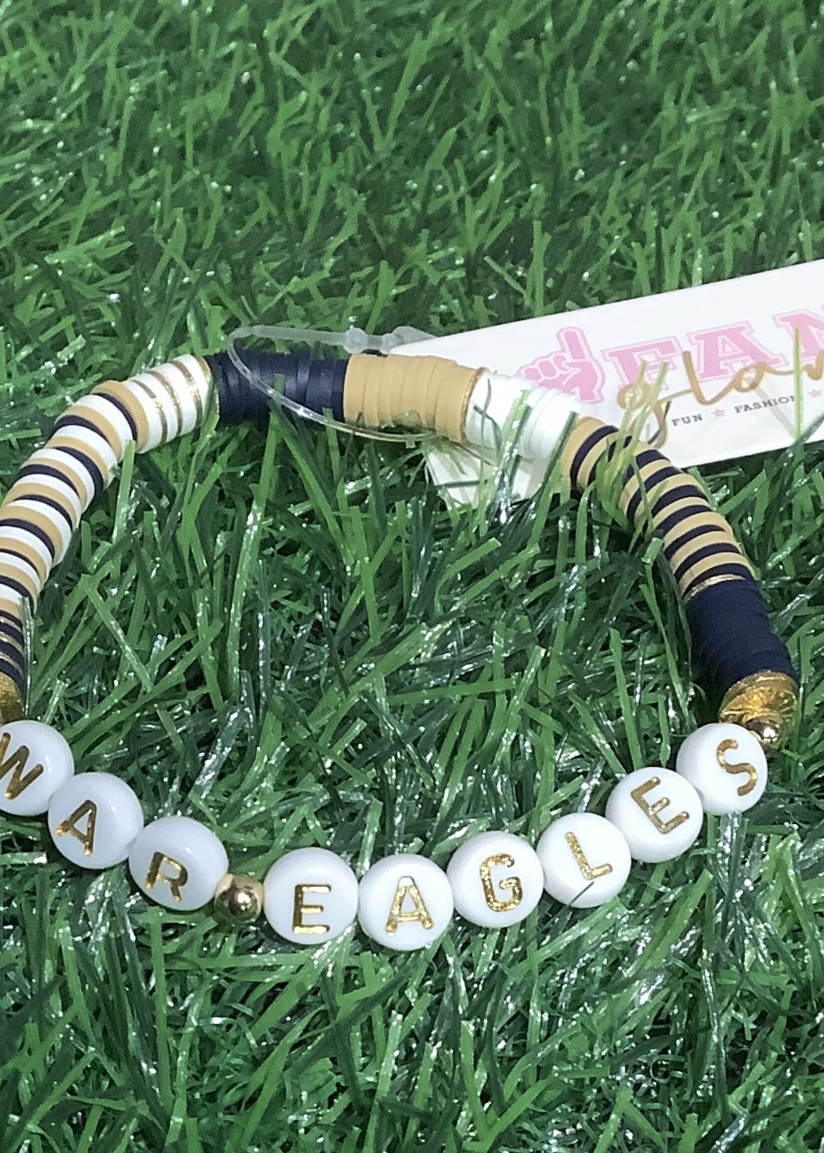 HEISHI BEADED BRACELET  WITH GOLD WAR EAGLES