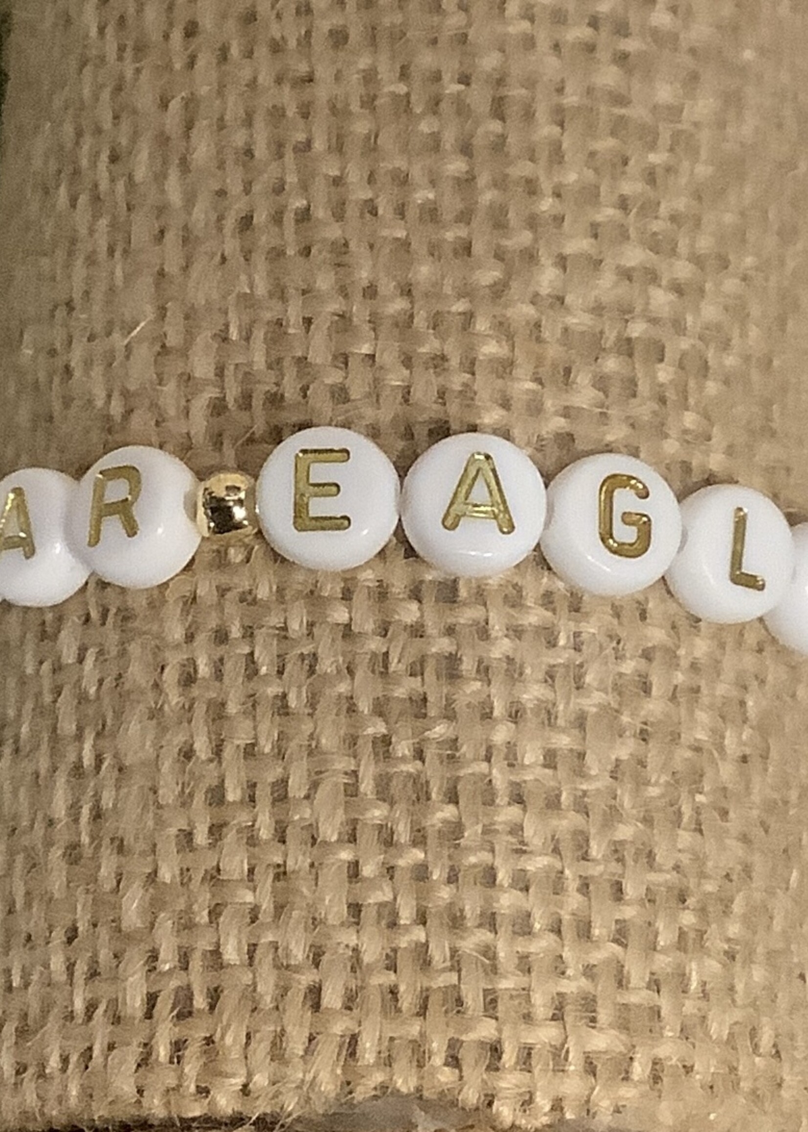 HEISHI BEADED BRACELET  WITH GOLD WAR EAGLES