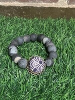 MHH BEAD AND FABRIC BRACELET