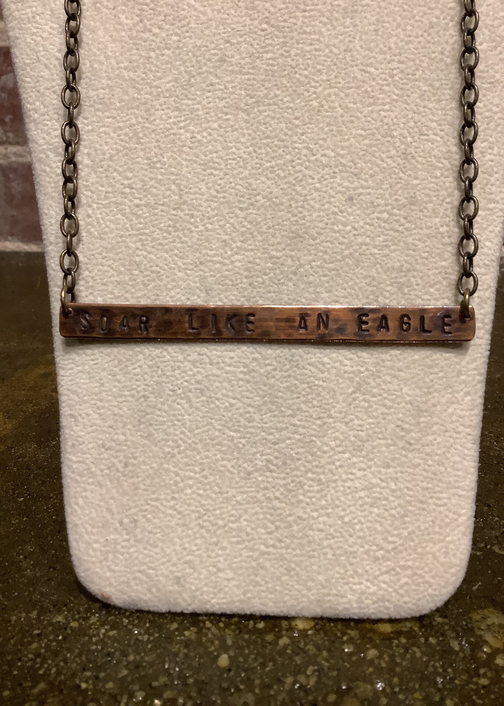 MHH  COPPER LONG BAR SOAR EAGLE 16" NECKLACE
