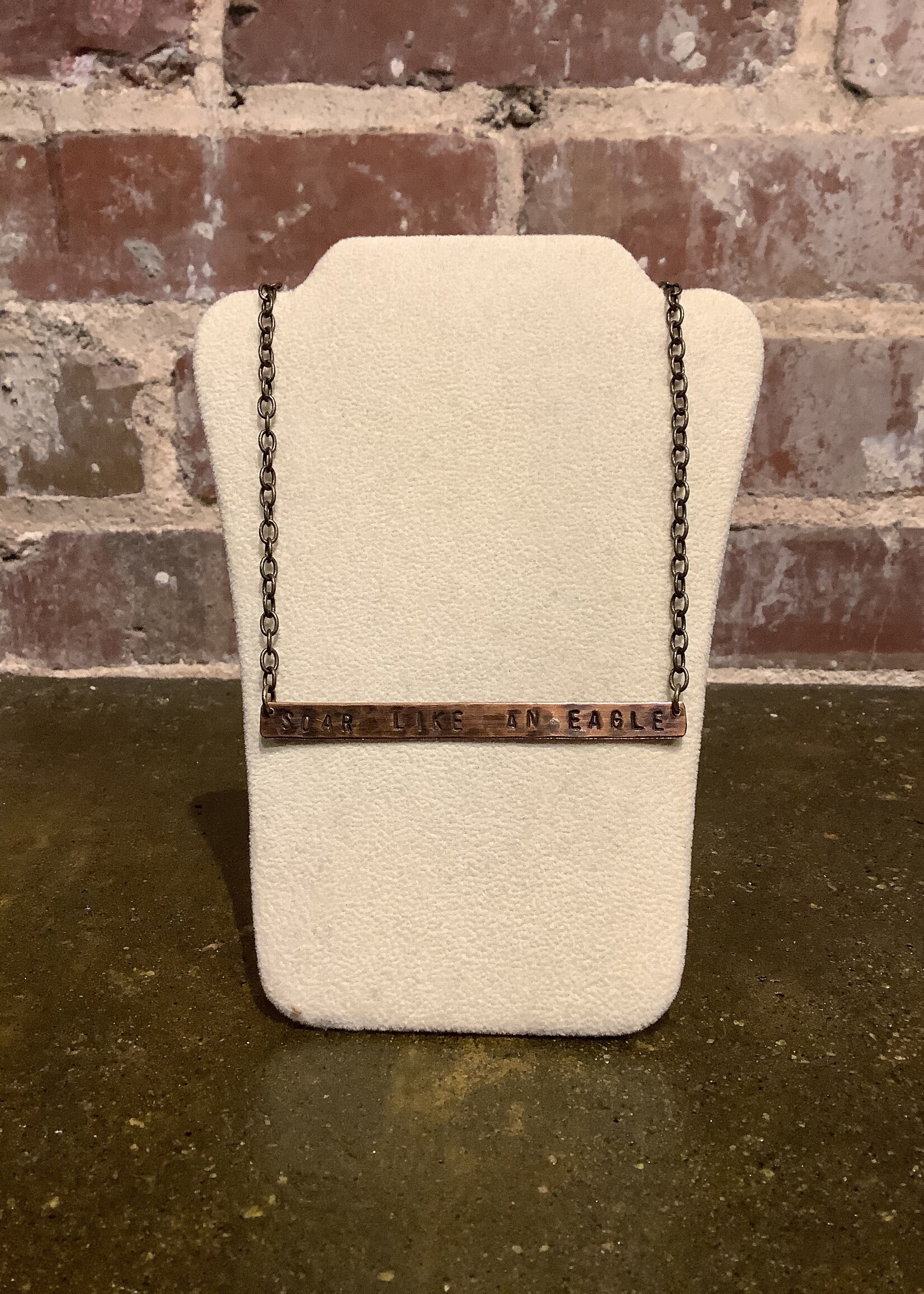 MHH  COPPER LONG BAR SOAR EAGLE 16" NECKLACE