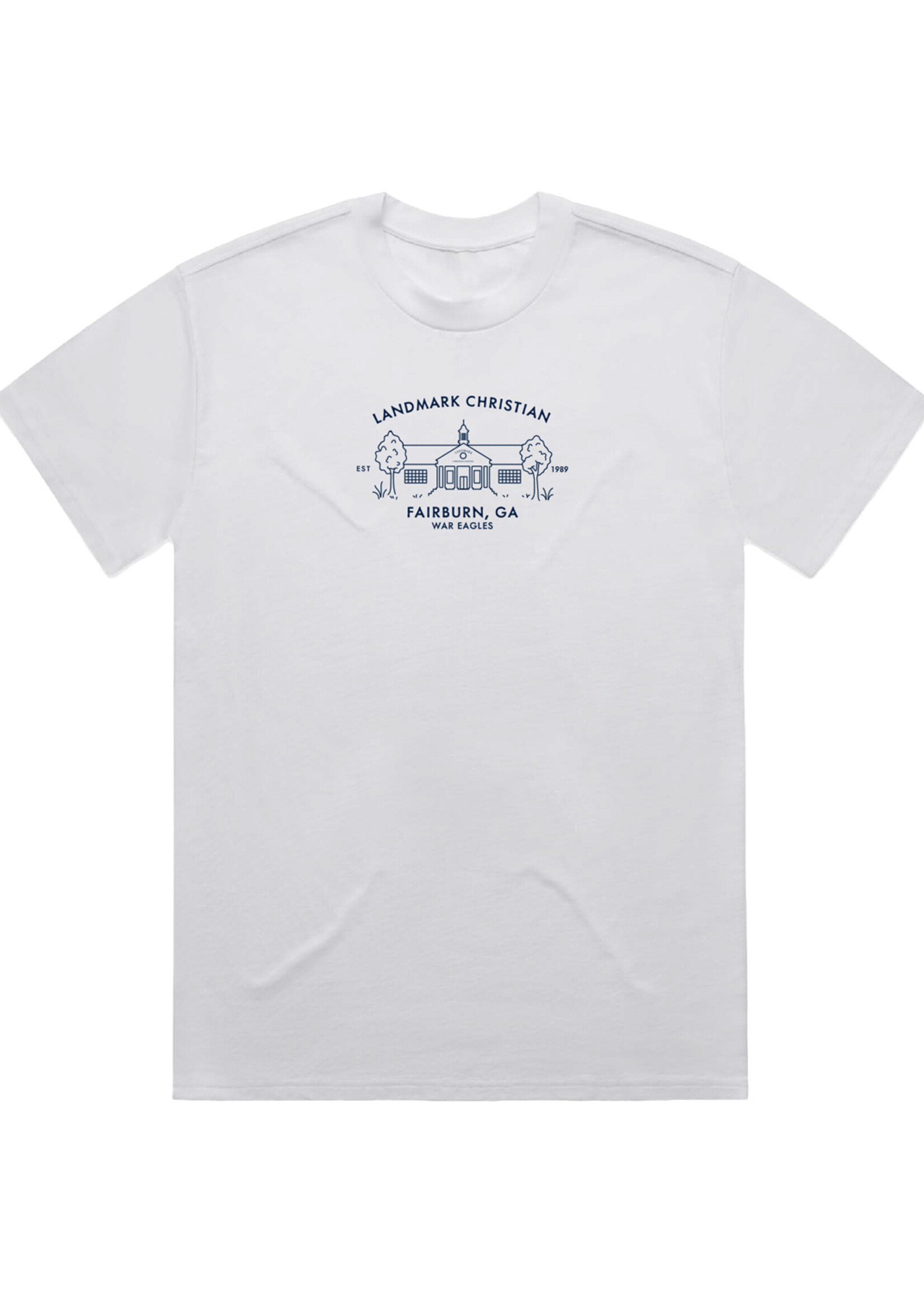 HEAVY WEIGHT LUX WHITE COTTON S/S TEE WITH EMBROIDERY FRONT