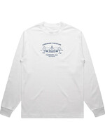 HEAVY WEIGHT LUX WHITE COTTON L/S TEE WITH EMBROIDERY FRONT