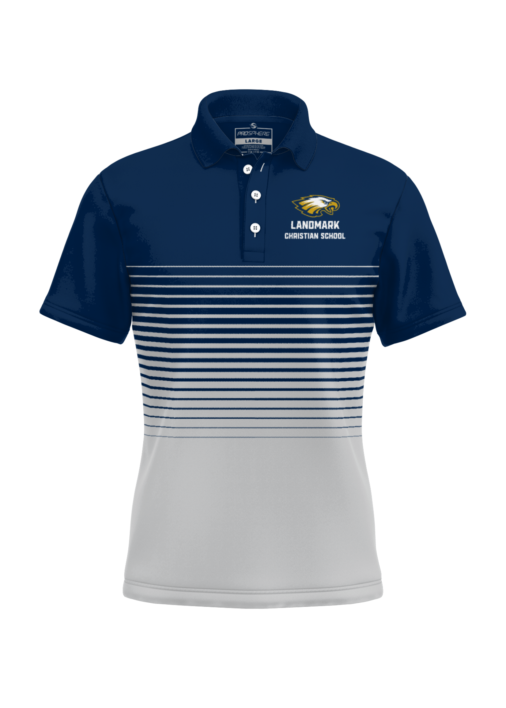 MEN'S GOLF POLO -  NAVY/GREY SUNSET